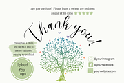 Tree Thank You Business Card Canva, a Business Card Template by Emerald Eyes Design (Thumbnail 2 of 2)