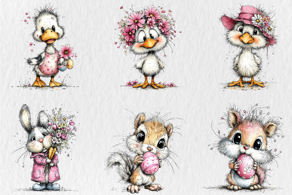 Whimsical Easter Clipart, a Seasonal Illustration by Rose Art (Photo 4 of 4)