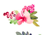Watercolor flower clip art set 1, an Object Graphic by GraphicRain (Thumbnail 3 of 4)