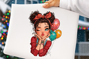 Quirky Girl New Year Clipart, an Illustration by SinaCreation (Thumbnail 7 of 11)