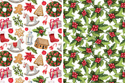 Merry Christmas. Cliparts+Patterns., a Food Illustration by OlyaGutArt (Thumbnail 7 of 7)