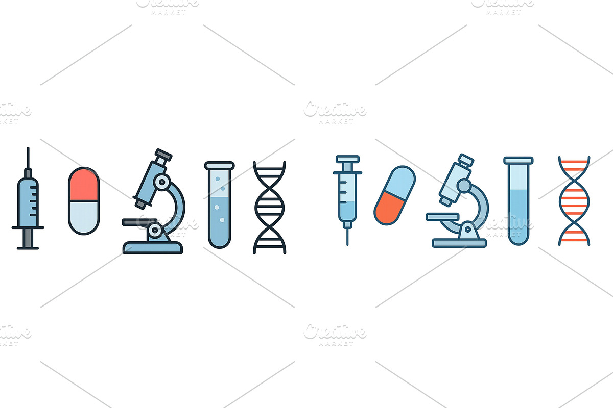 Design elements representing medical, an Illustration by ZinetroN
