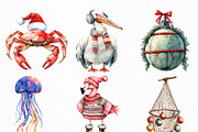 Merry Maritime Christmas Clipart, an Illustration by Craft Nest (Thumbnail 2 of 6)
