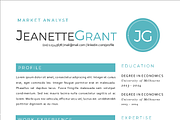 3 in 1 aqua round initials resume, a Resume Template by Inkpower (Thumbnail 3 of 5)