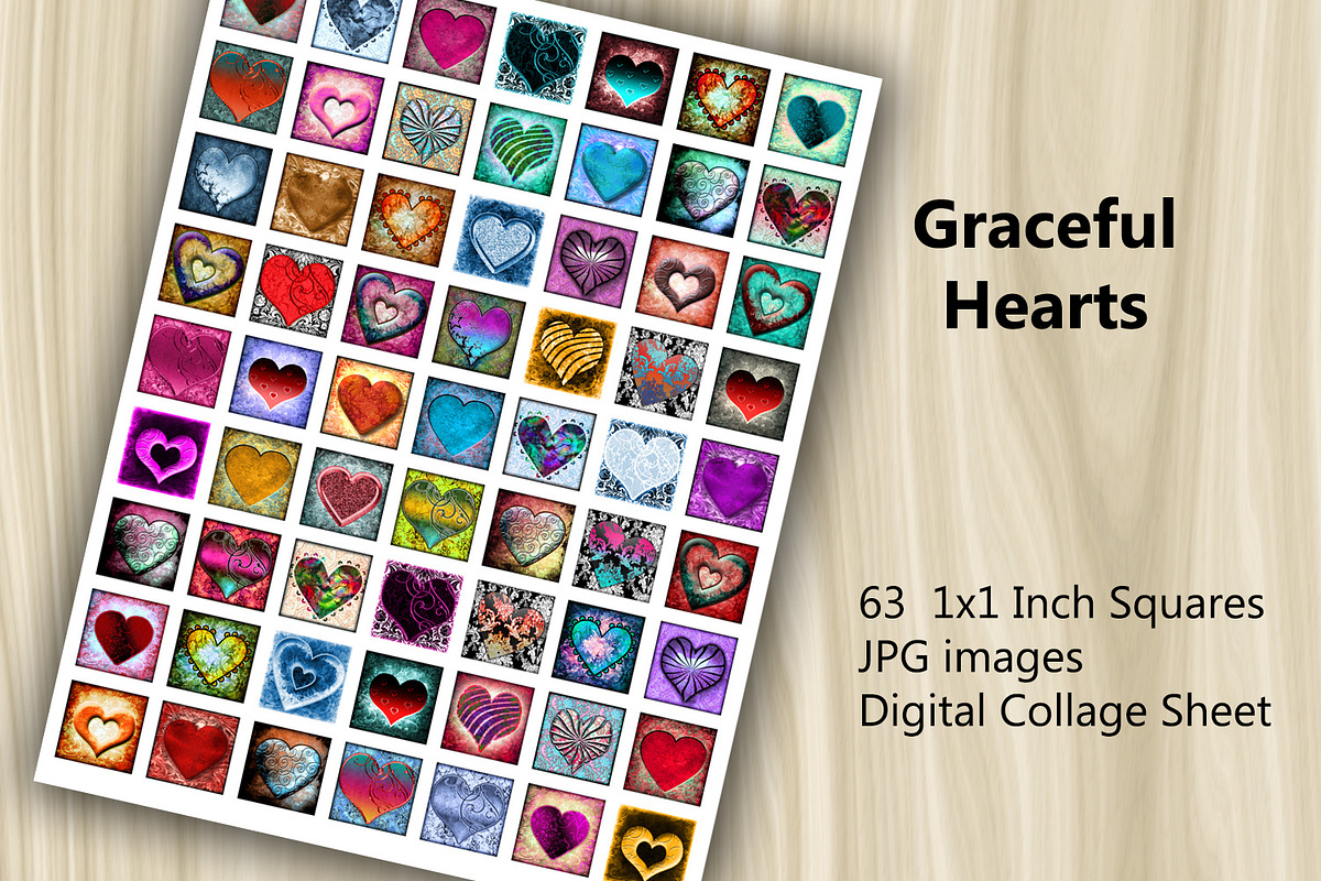 Digital Collage Shee Graceful Hearts, a Print Template by Kseniya-Omega (Photo 2 of 3)