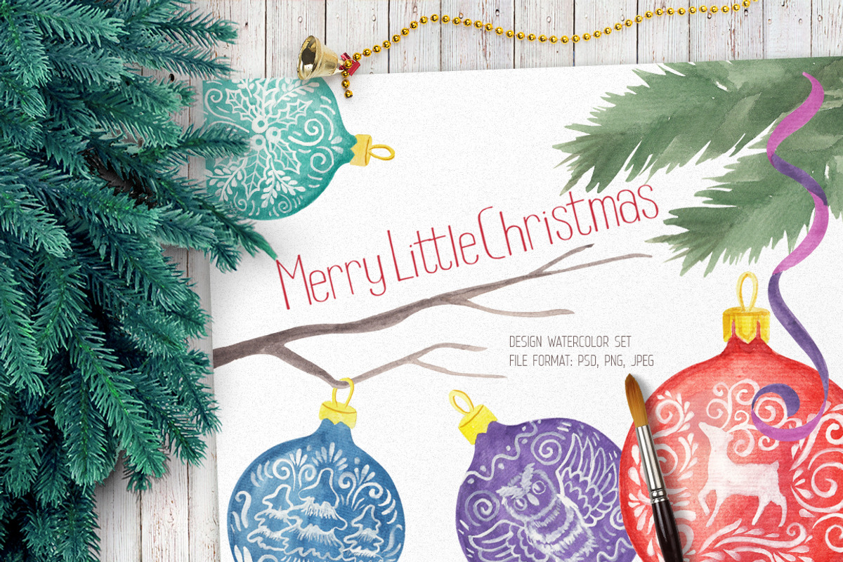 Merry Little Christmas Set, a Decorative Illustration by HannaSymo (Photo 1 of 4)