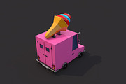 Low Poly Ice Cream Car, a Cars & Vehicle 3D Model by CreativeeArt (Thumbnail 3 of 8)