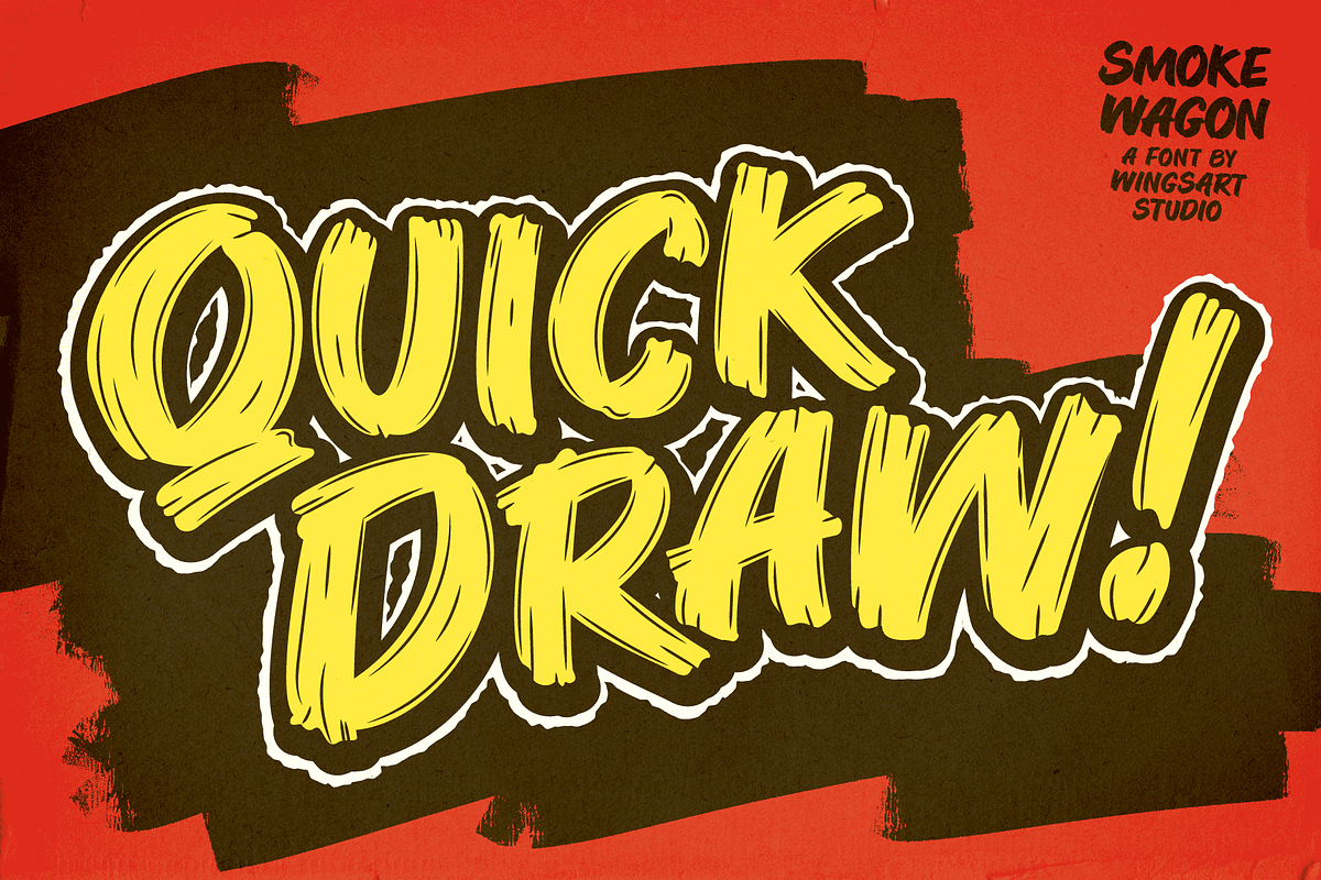 Smoke Wagon - A Western Brush Font, a Sans Serif Font by Wingsart Studio (Photo 7 of 15)