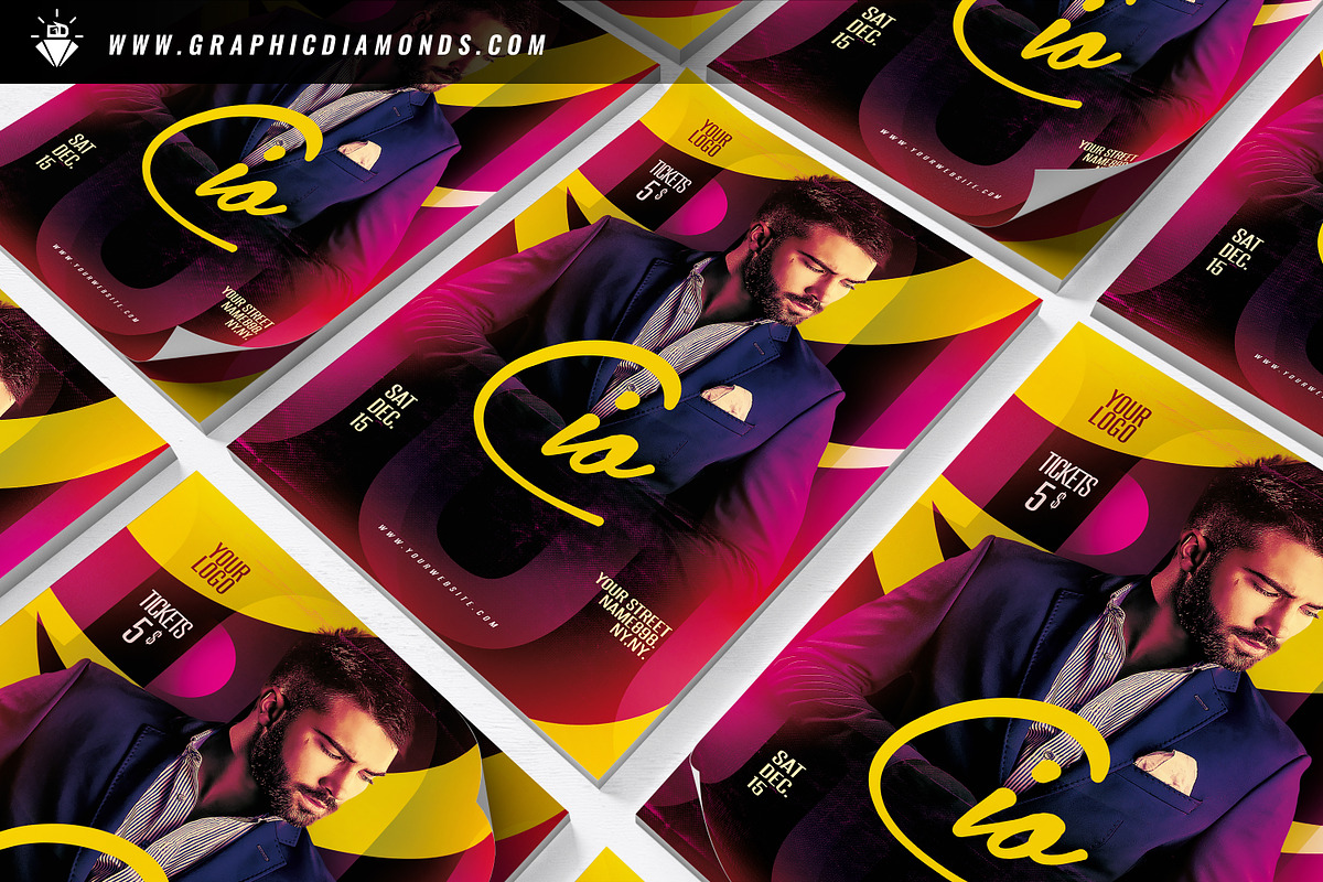 Guest Dj Flyer PSD Template, a Flyer Template by GraphicDiamonds (Photo 5 of 6)