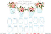 Soft Pink Wedding Mason Jar Cliparts, an Illustration by Avenie Digital (Thumbnail 2 of 2)