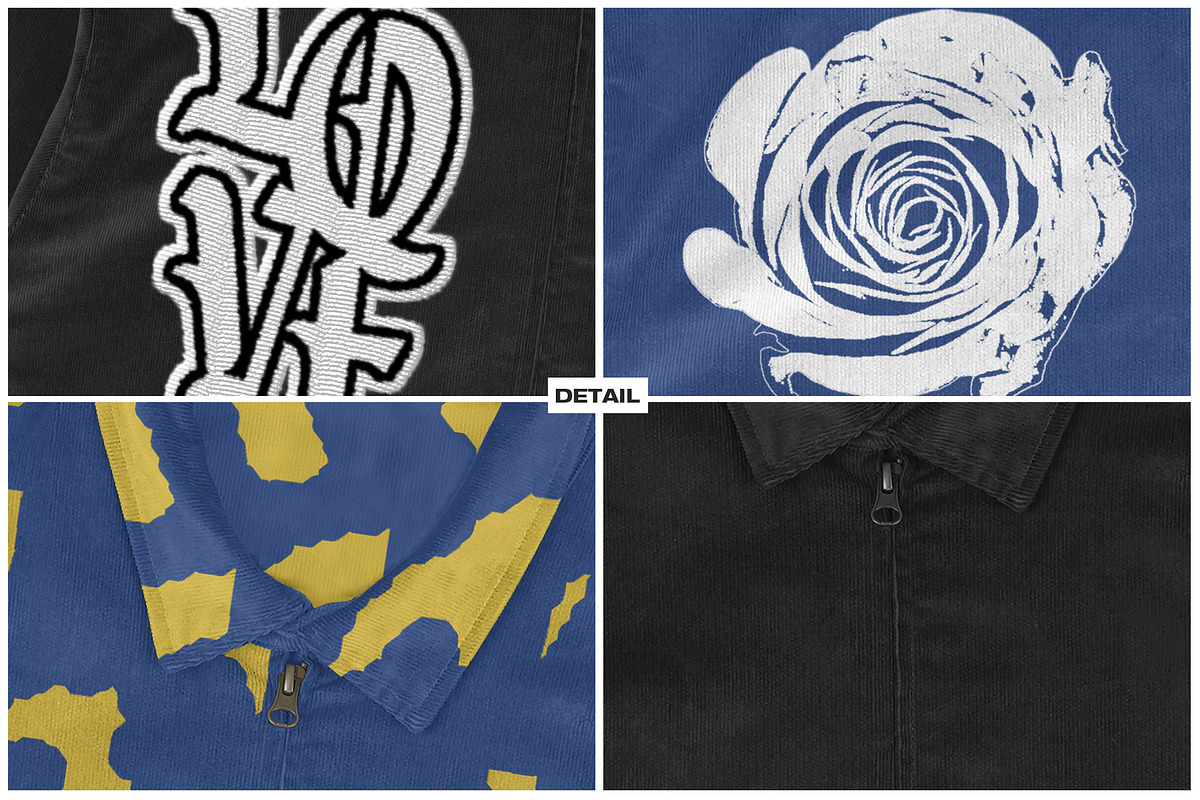 Corduroy Coach Zipper Jacket Mockup, a Hoody Mockup by DaldSgh (Photo 6 of 10)