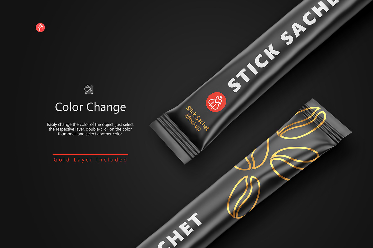 Stick Sachet Mockup – Half side View, a Packaging Mockup by HelenStock (Photo 2 of 9)