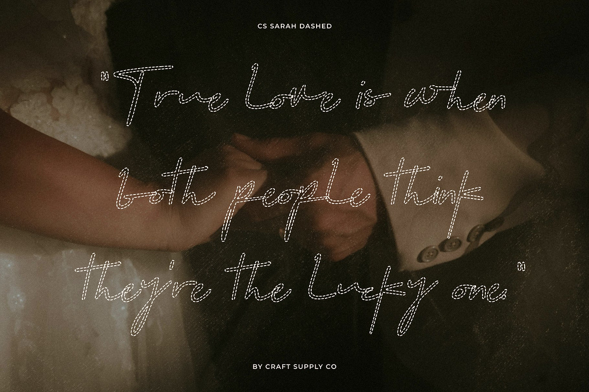 CS Sarah Dashed, a Script Font by Craft Supply Co. (Photo 2 of 8)