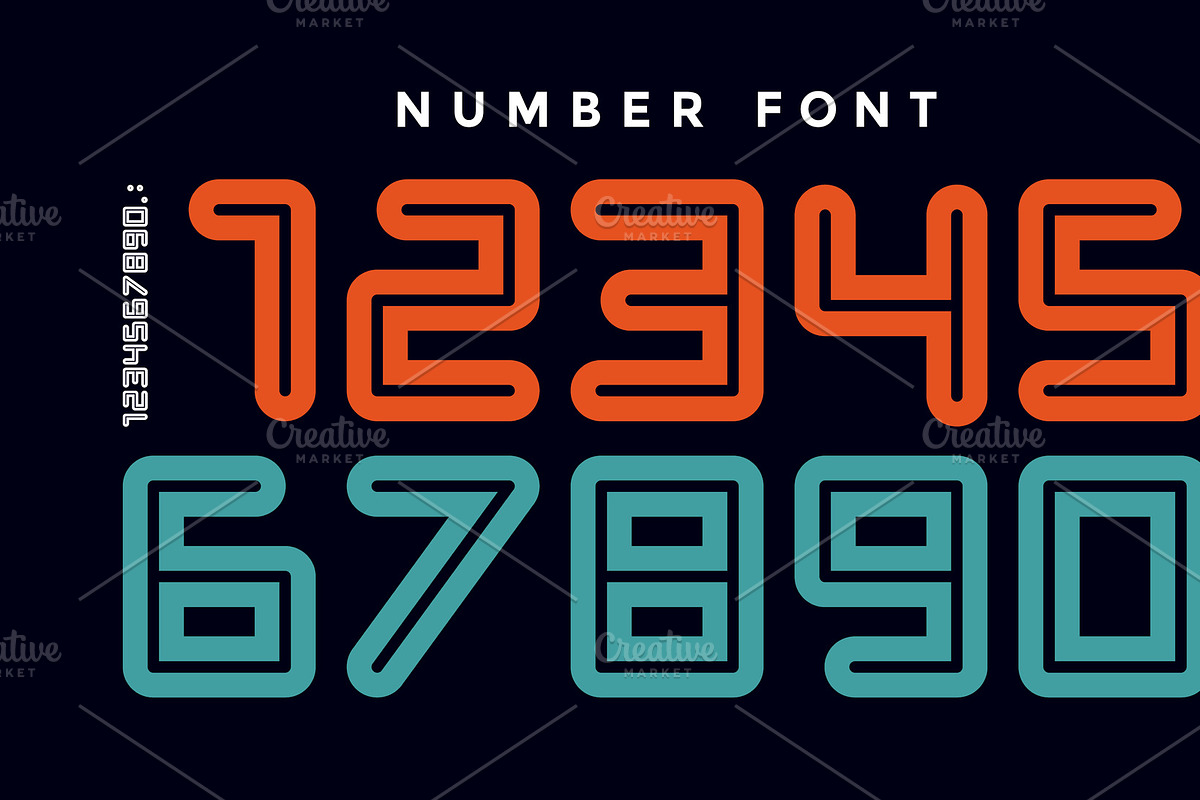 Numbers set, sport style, a Decorative Illustration by Foxys Graphic
