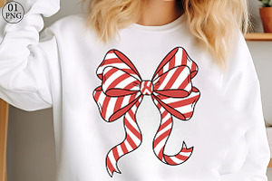 Christmas Coquette Bow PNG, an Illustration by Libby Wishes