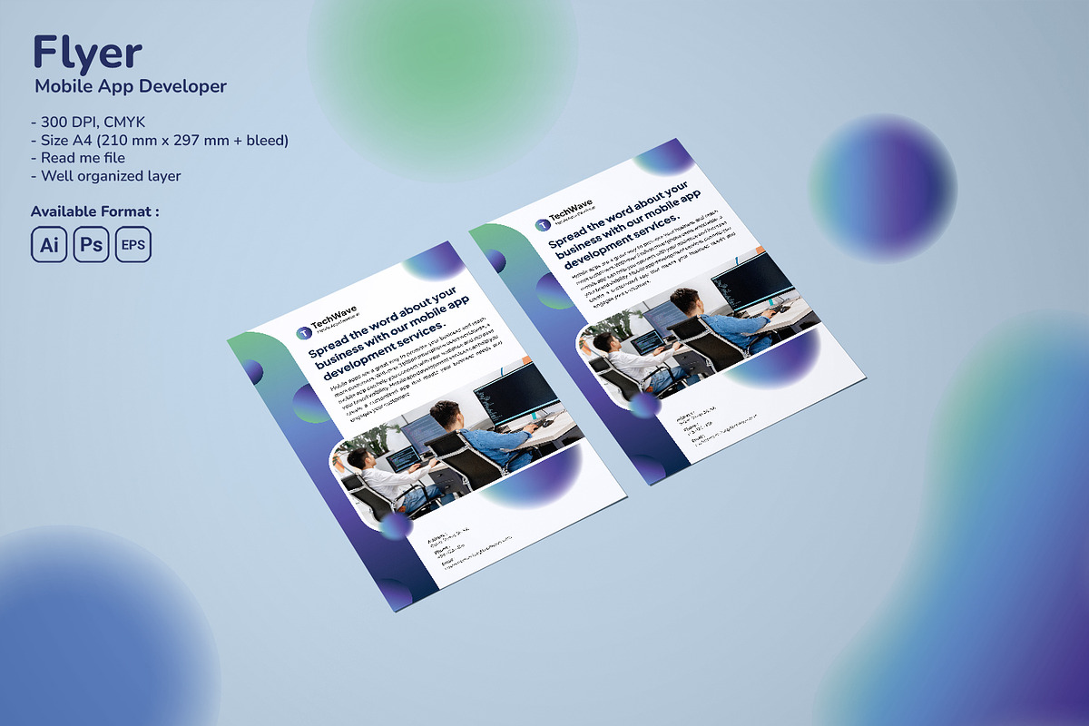 Mobile App Developer Flyer, a Flyer Template by Fannan Studio (Photo 2 of 2)