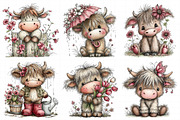Whimsical Spring Highland Cow Clipar, an Illustration by Daily.Designs (Thumbnail 3 of 8)