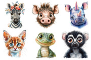 Cute Safari Animal Portraits Clipart, an Illustration by Watercolor design (Thumbnail 4 of 4)