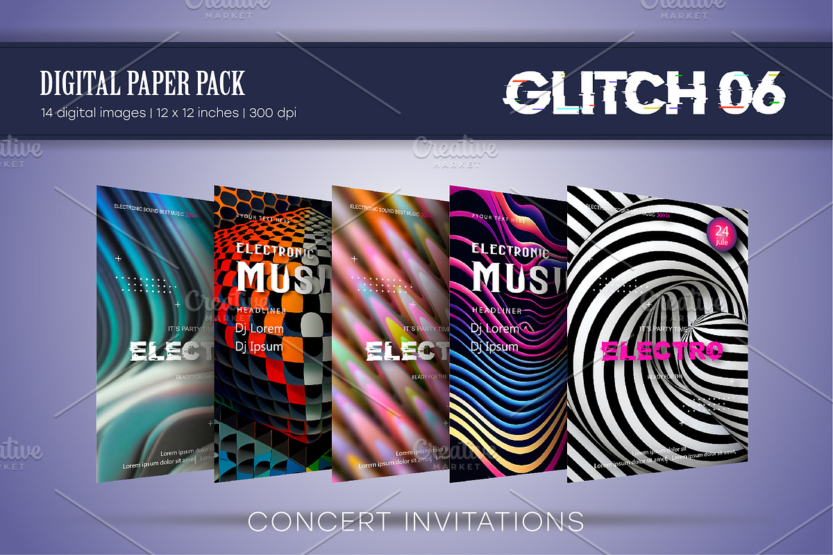 Glitch Psychedelic 06. Digital Paper, a Texture Illustration by KENO Mascots (Photo 4 of 7)