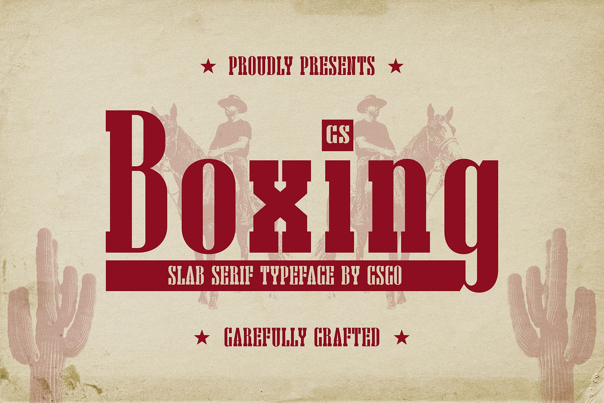 CS Boxing – Retro Font, a Slab Serif Font by Craft Supply Co. (Photo 1 of 8)
