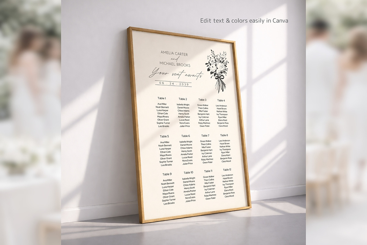 Modern Elegant Seating Canva bd009, a Poster Template by TyphoonStudio (Photo 7 of 10)