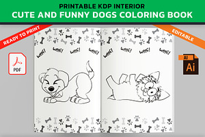 KDP Cute & Funny Dogs Coloring Book