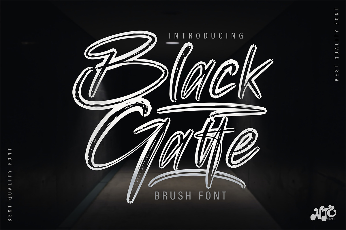 Black Gatte - Brush Font, a Script Font by NTC Graphic (Photo 1 of 9)