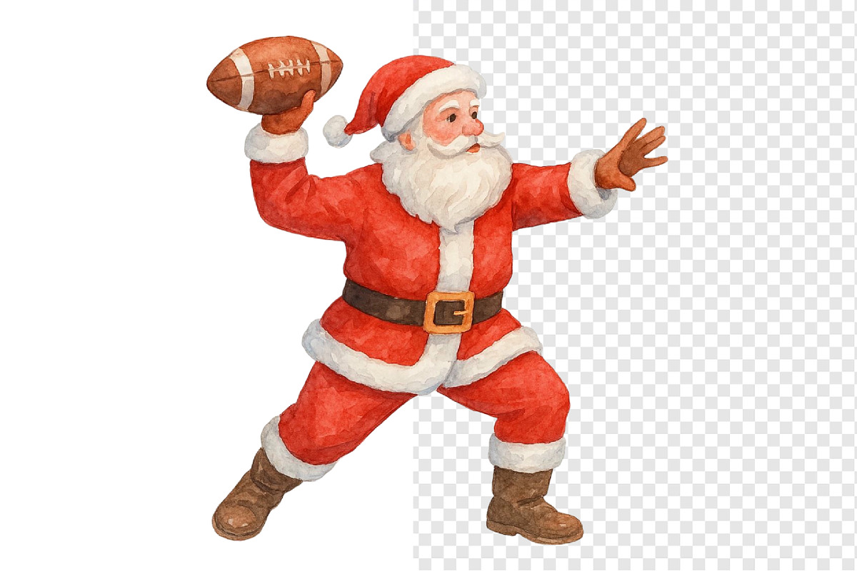Watercolor Santa Playing Sport, a Sport Illustration by Daily.Designs (Photo 5 of 5)