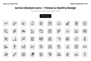 Active Lifestyle Icons – Fitness & H, a Solid Icon by Wencory