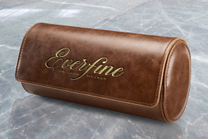 Gold Foil Logo Mockup Leather Roll