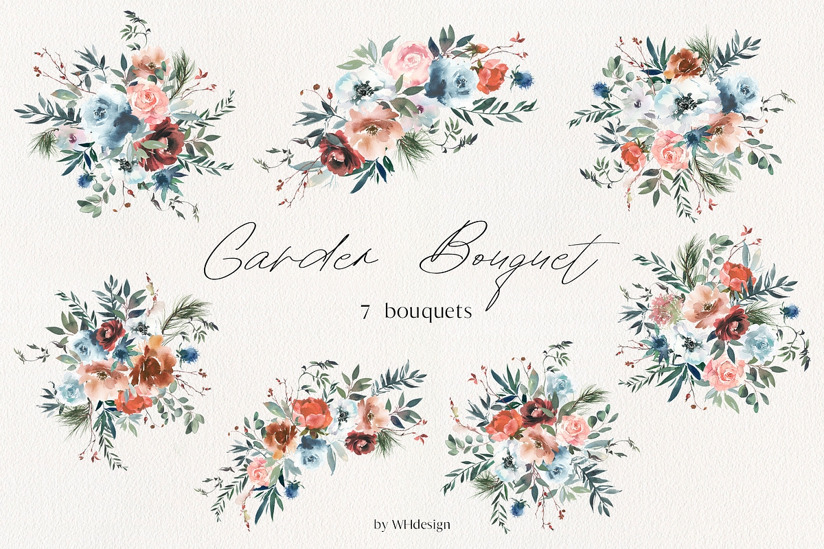 Garden Bouquet Watercolour Florals, a Decorative Illustration by whiteheartdesign (Photo 2 of 7)