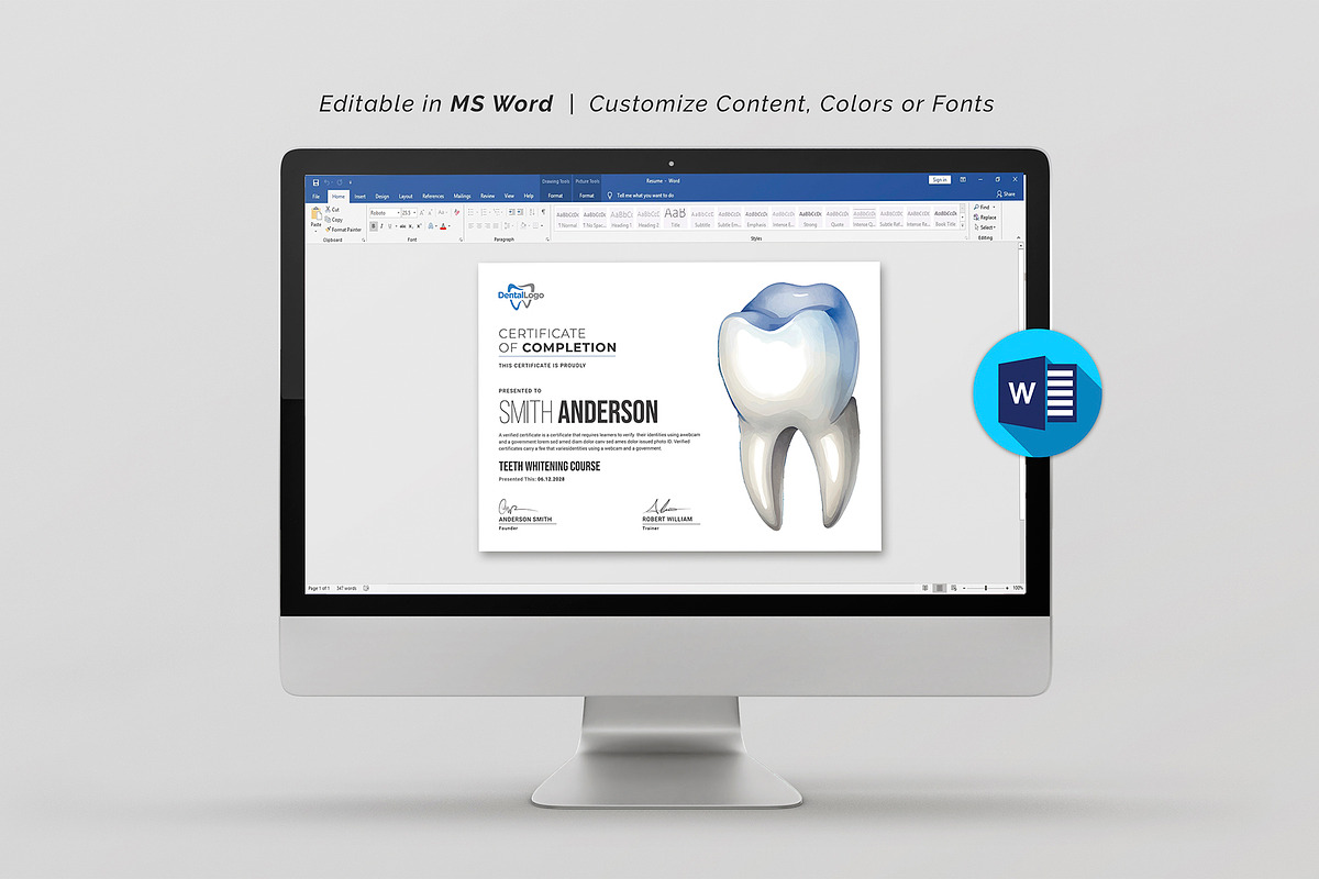 Dental Certificate, a Stationery Template by DesignDevisers (Photo 9 of 10)