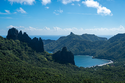 Stunning view of Hatiheu Bay and beach, Nuku Hiva, Marquesas Isl, a Nature Photo by GoodGoods