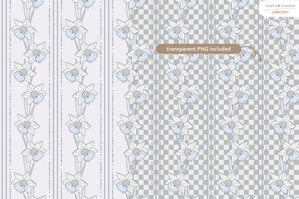 Daffodil Garden - Seamless Patterns, a Wallpaper Graphic by InaCorart (Photo 6 of 11)