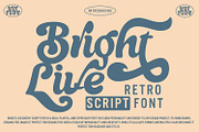 Bright Live - Retro Script Font, a Script Font by HeyFonts (Thumbnail 1 of 9)