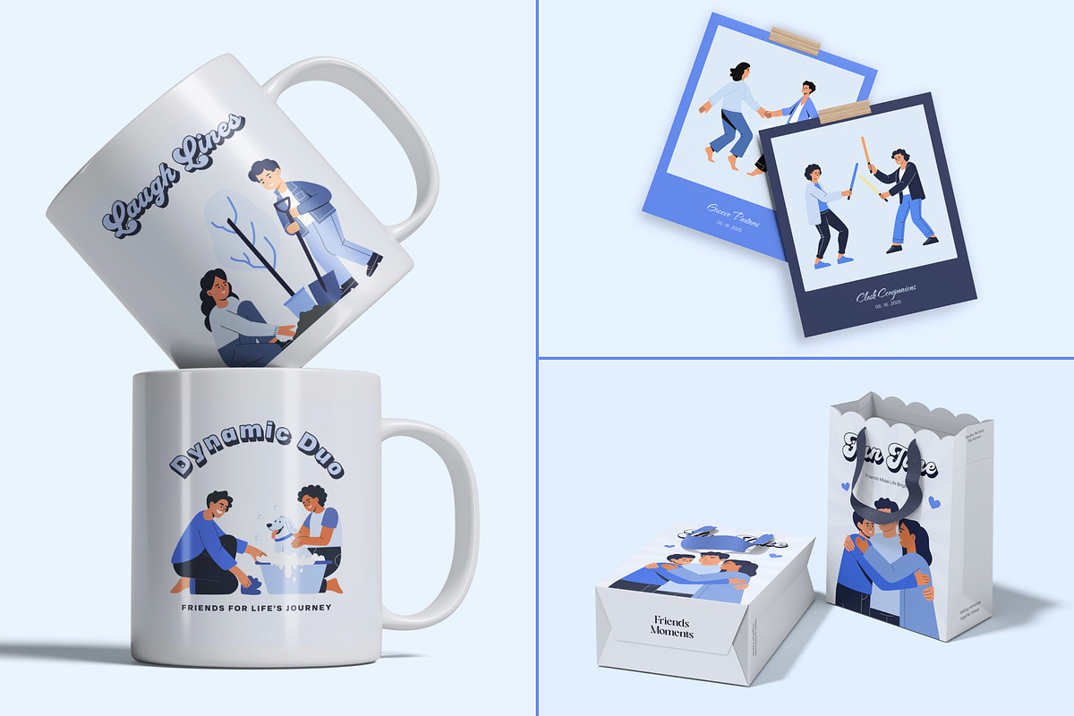 Friends Illustration Art Set, a Person Illustration by Brickclay (Photo 3 of 9)