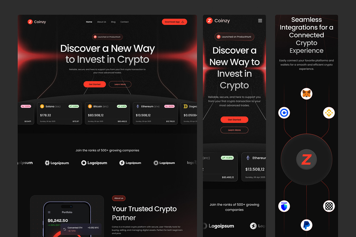 Cryptocurrency Technology Website, an UI Kit Template by peterdraw (Photo 7 of 7)