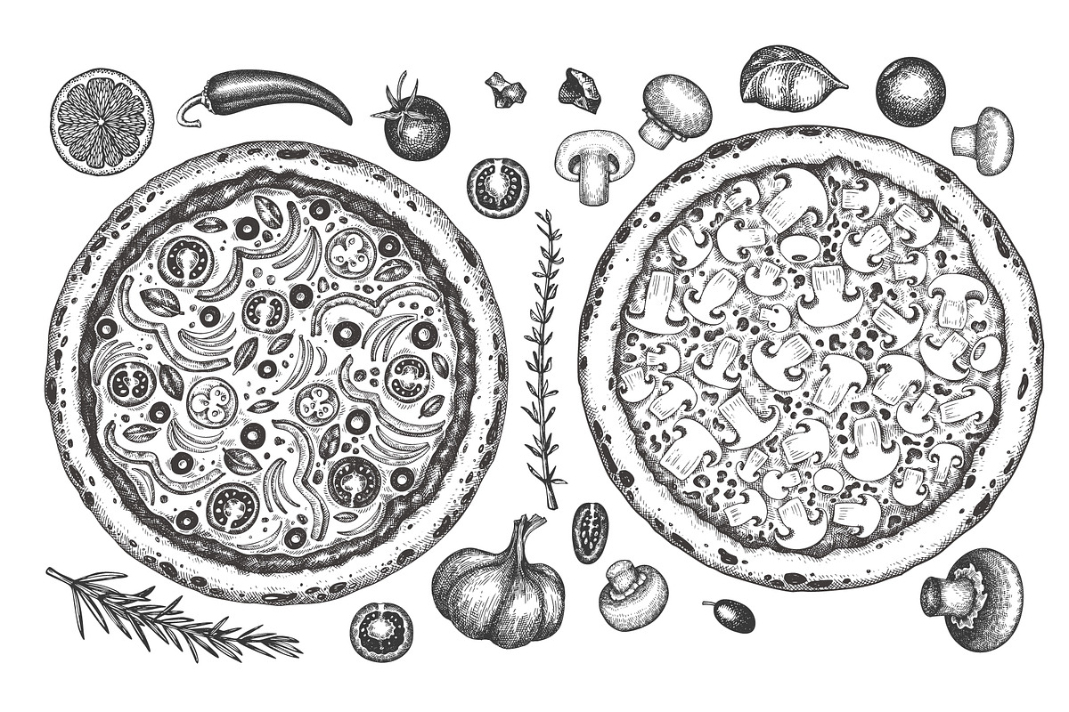Pizza Vector Illustrations, a Food Illustration by Lubov Illustrations Shop (Photo 3 of 5)