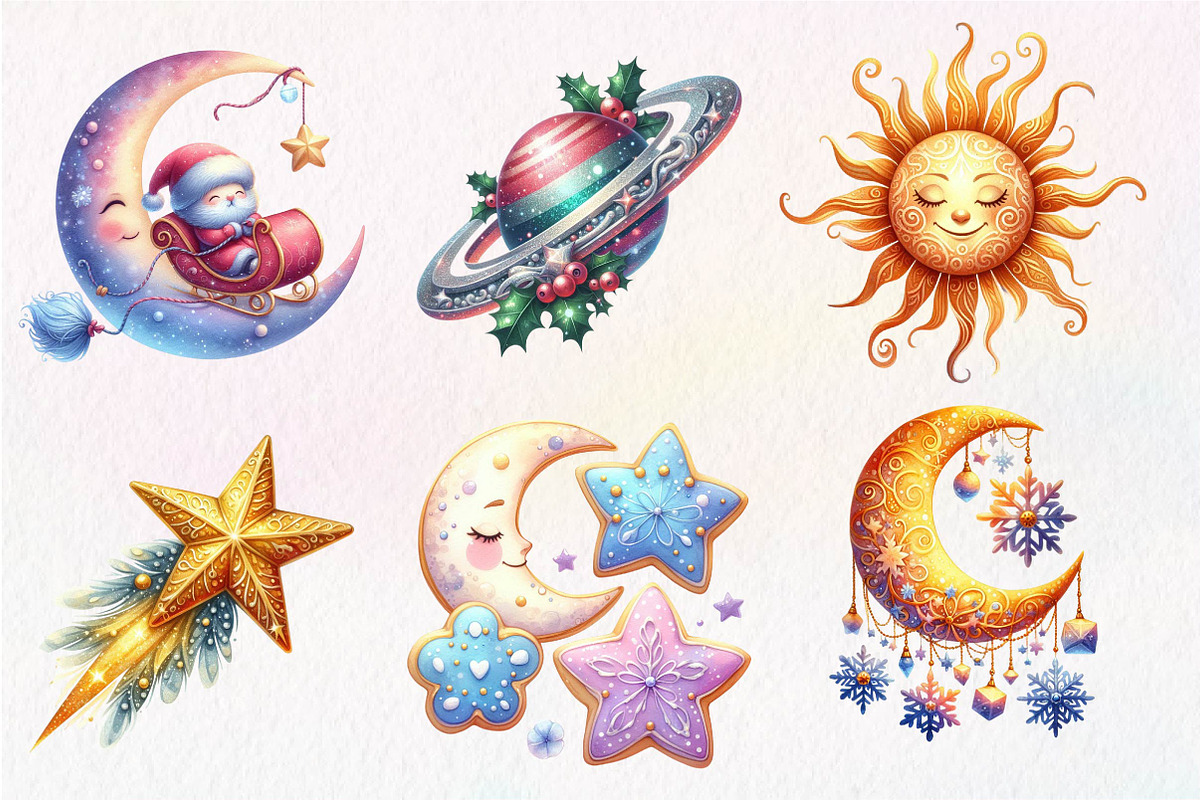 Celestial Christmas Clipart, an Illustration by Dream Creation (Photo 4 of 7)