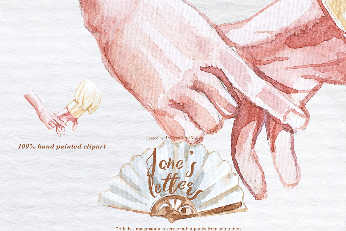Jane's Letters: Hand Painted PNG, a Decorative Illustration by ArtCreationsDesign (Photo 8 of 11)