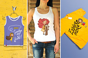 5 cute girls women travelers, an Illustration by EvgeniaV (Thumbnail 3 of 3)