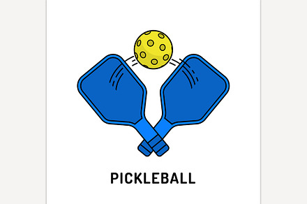 Pickleball symbol. New indoor or out, an Outline Icon by Anna's Shop