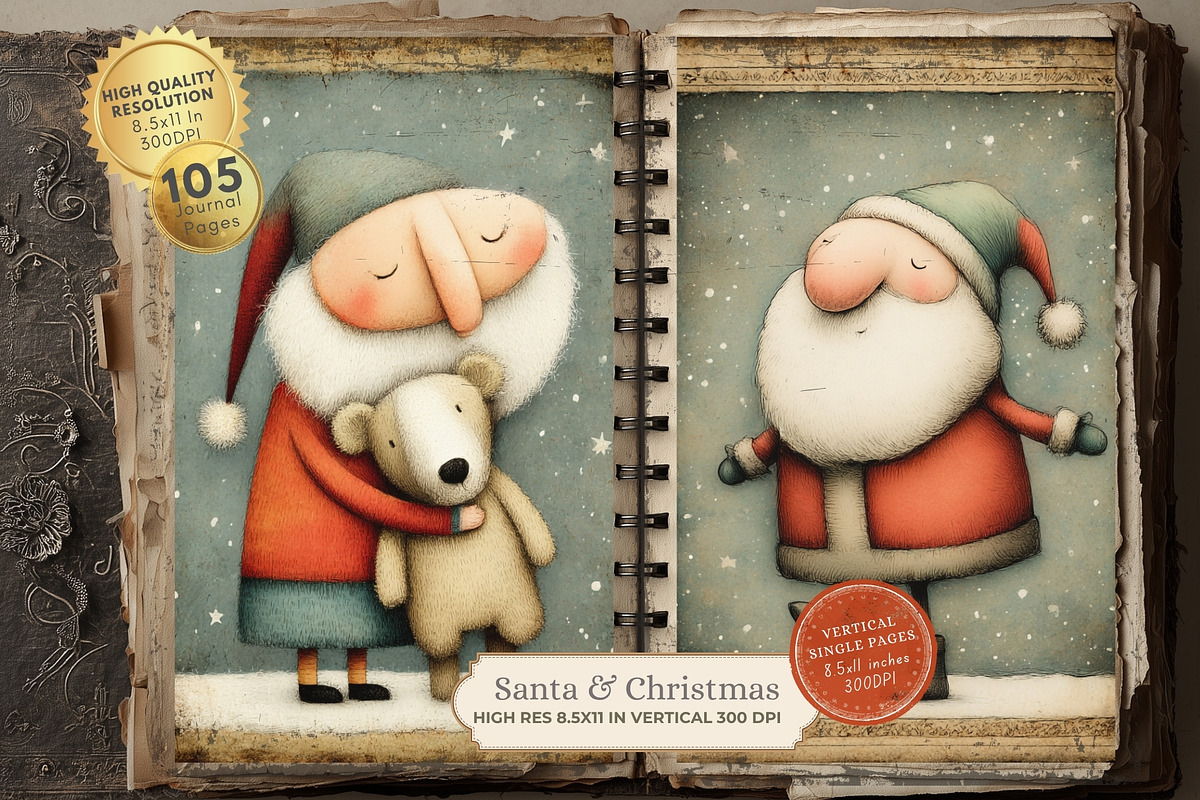 Quirky Santa Printable Christmas, a Seasonal Illustration by Nicole Branger Art (Photo 1 of 15)