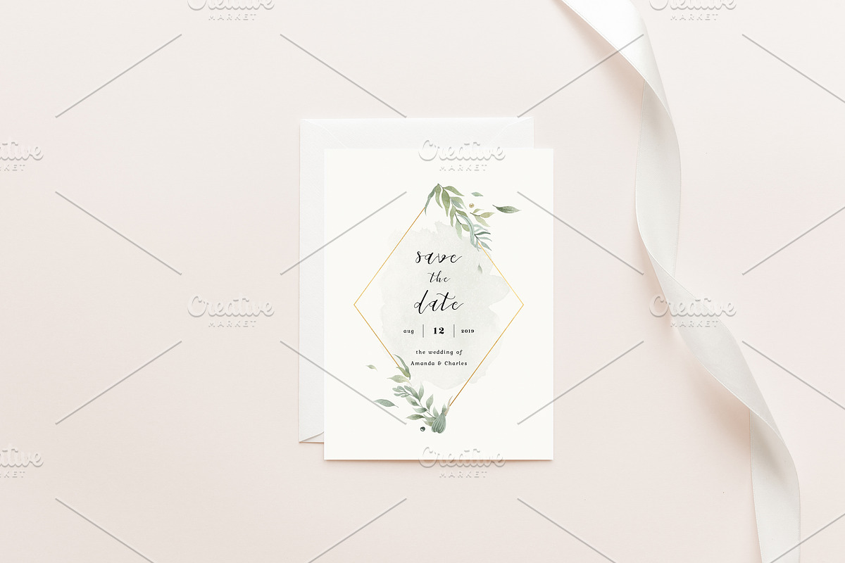 Elegant Wedding Card Mockups, an Invitation Template by Kate Roubin (Photo 3 of 11)