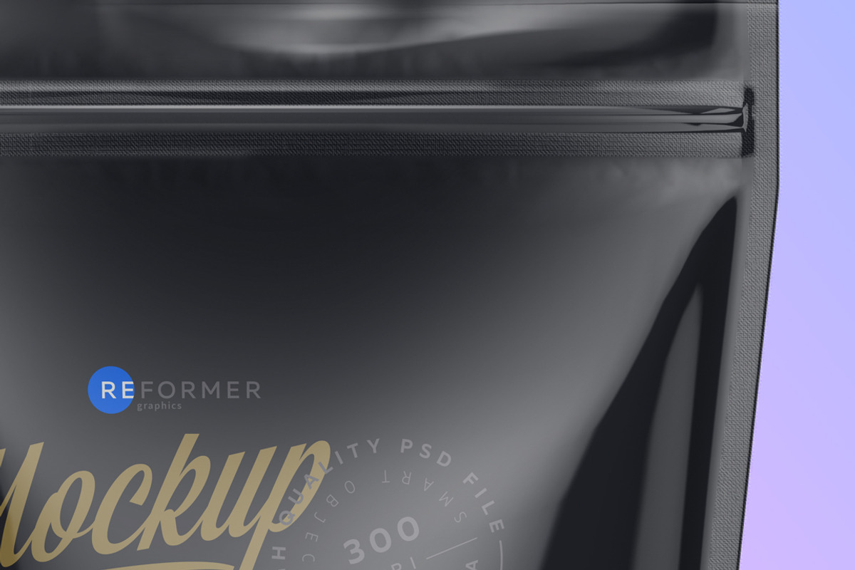 Glossy Stand Up Pouch Mockup, a Packaging Mockup by Reformer Mockup