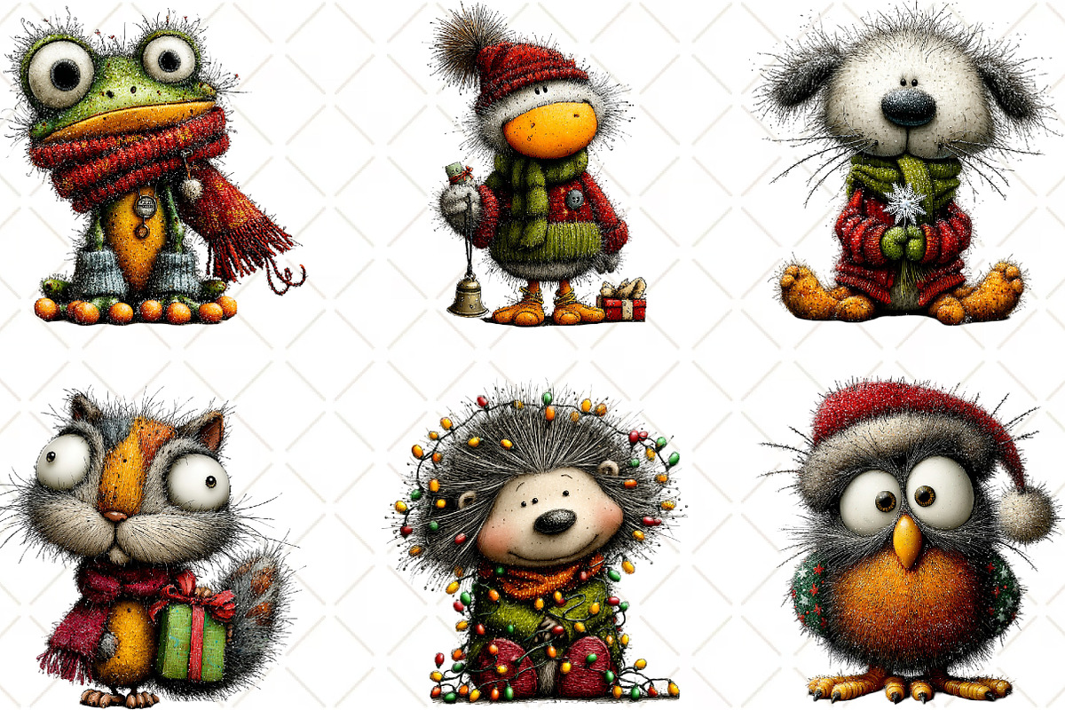 Whimsical Christmas Animal Clipart, an Illustration by Black Bird Studio (Photo 4 of 6)