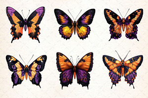 Watercolor Butterfly Clipart Bundle