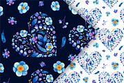 Floral Hearts Clipart & Patterns, a Decorative Illustration by Valin Malin (Thumbnail 14 of 16)