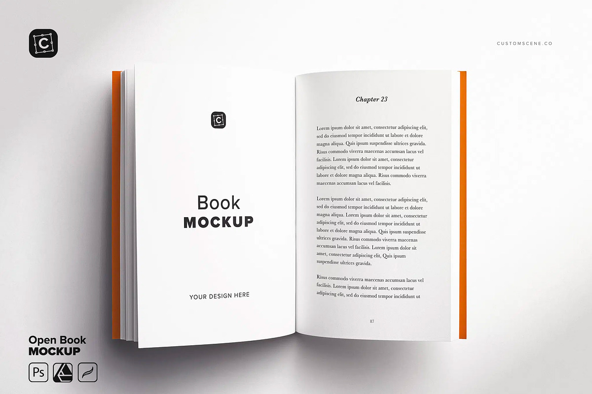 Open Book Mockup, a Books & Magazine Mockup by Custom Scene (Photo 2 of 8)
