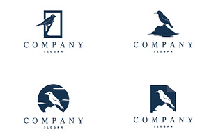 Black silhouette bird logo concept, a Branding & Logo Template by Maylianaw28